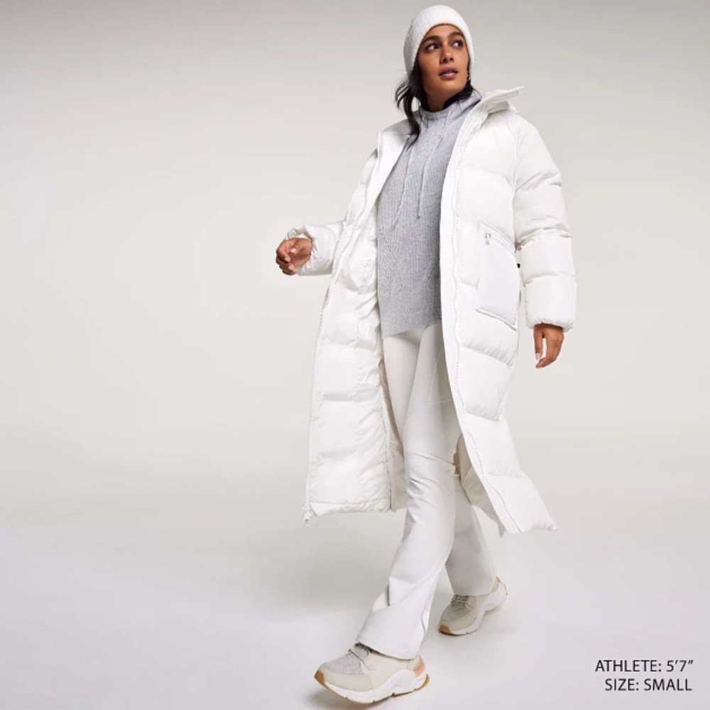 Calia long puffer coat white